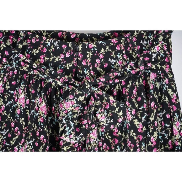 Vtg 90s Y2k Mini Skirt Floral Print by Spring Street Flouncy Belted Skater Ditzy - Picture 4 of 10